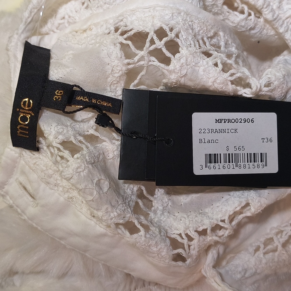 Maje Rannick Blanc, Size 36 - Picture 6 of 6